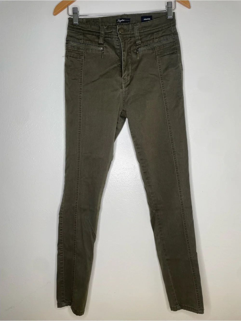 Supplies Olive Skinny Jeans with Front Seam Detail